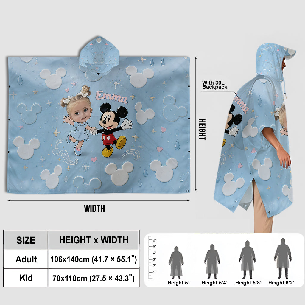 Custom Any Photo - Personalized Mouse Rain Poncho Coat