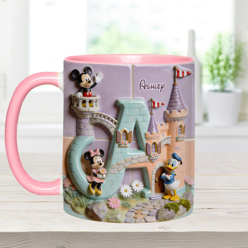 Magical Alphabet Letter Custom Name - Personalized Mouse Accent Mug & Coaster