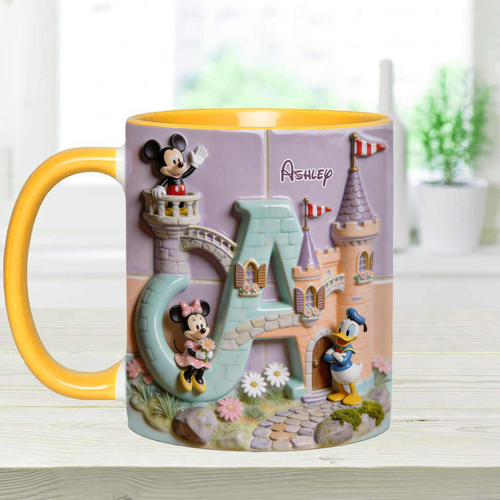Magical Alphabet Letter Custom Name - Personalized Mouse Accent Mug & Coaster