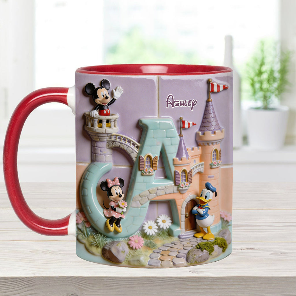 Magical Alphabet Letter Custom Name - Personalized Mouse Accent Mug & Coaster