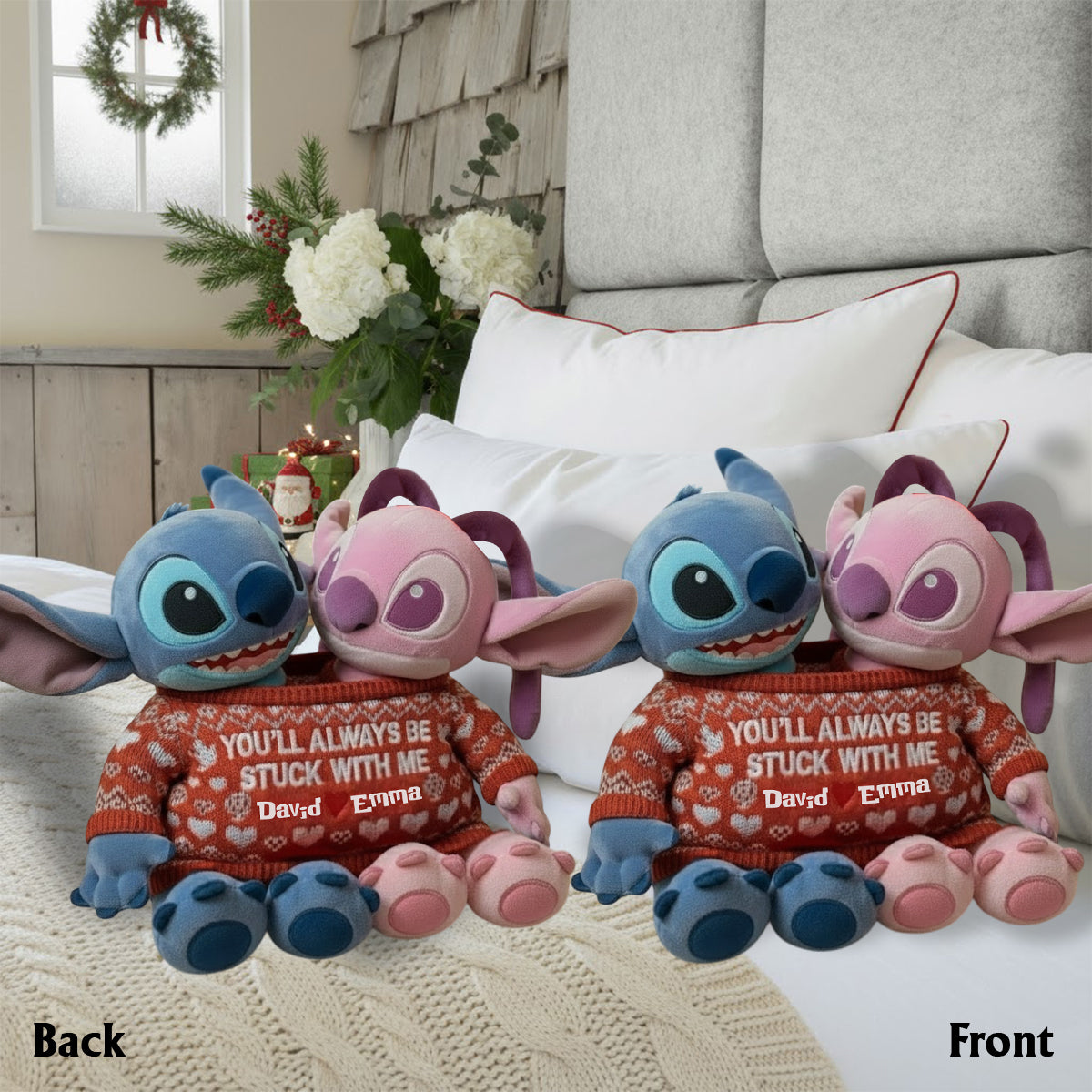 You Always Be Stuck With Me - Personalized Ohana Faux Fur Shaped Pillow