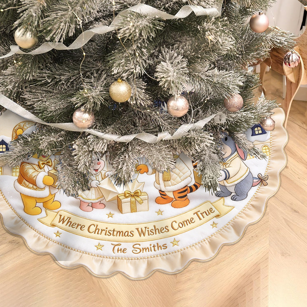Magical Time Of The Year - Personalized Yellow Bear Shaped Tree Skirt