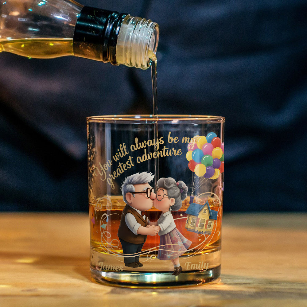 You Will Always Be My Greatest Adventure - Personalized Couple Whiskey Glass