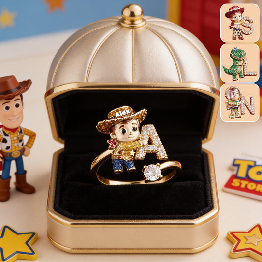 Toy Letter - Personalized Movie For Kids Adjustable Shaped Ring