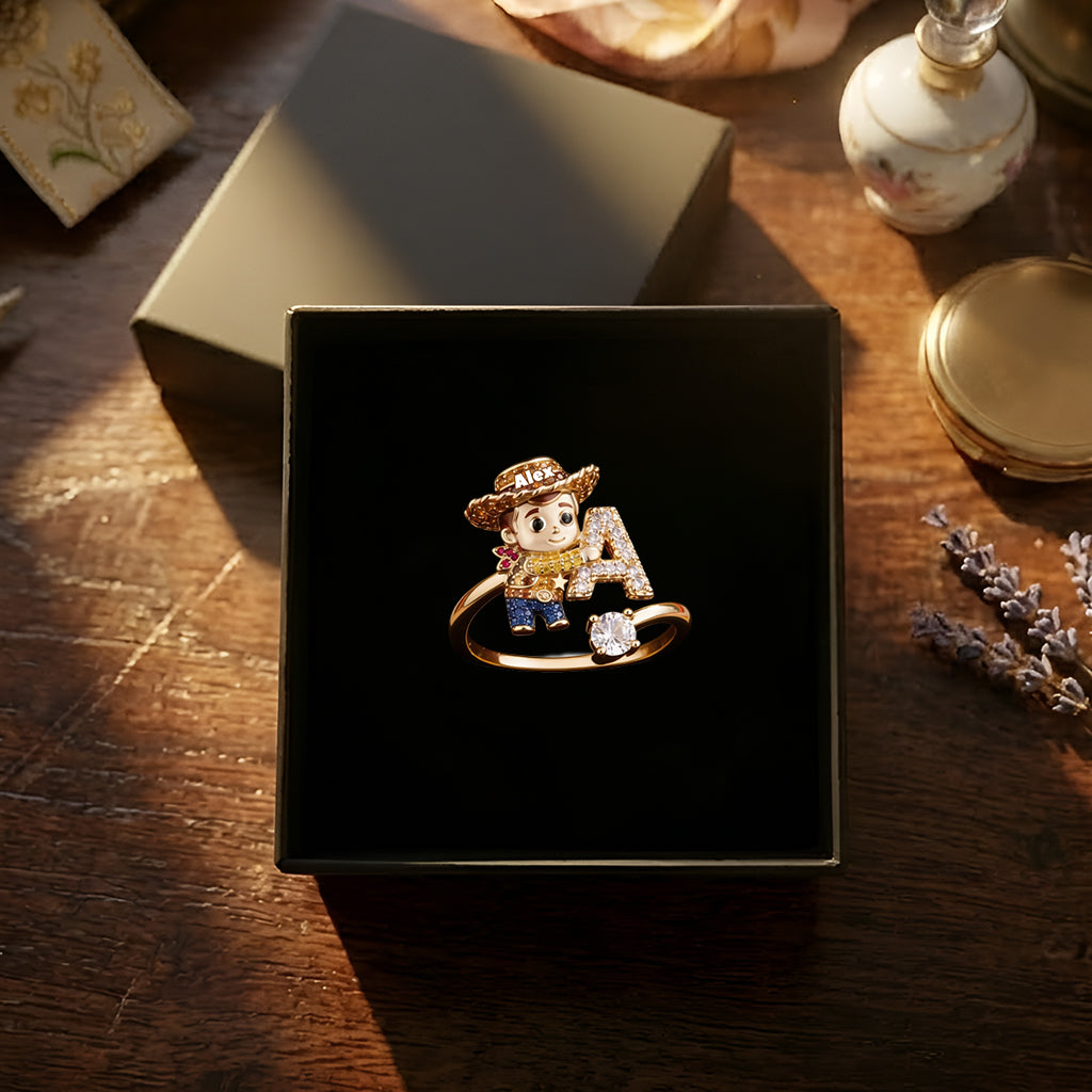 Toy Letter - Personalized Movie For Kids Adjustable Shaped Ring