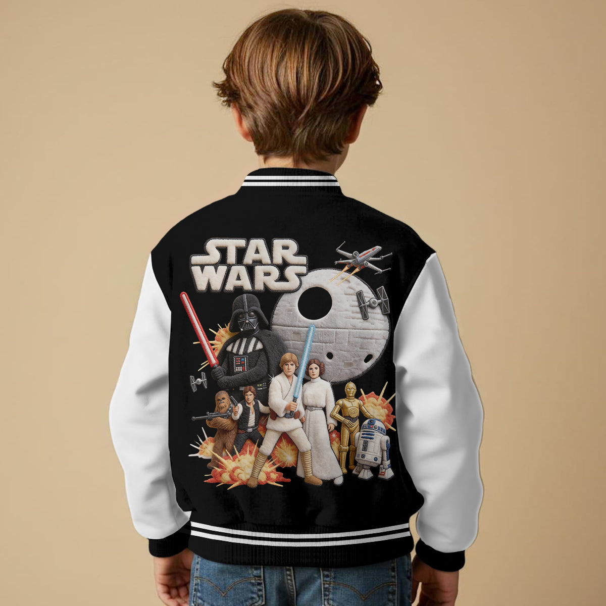 Pew Pew Pew - Personalized The Force Varsity Jacket