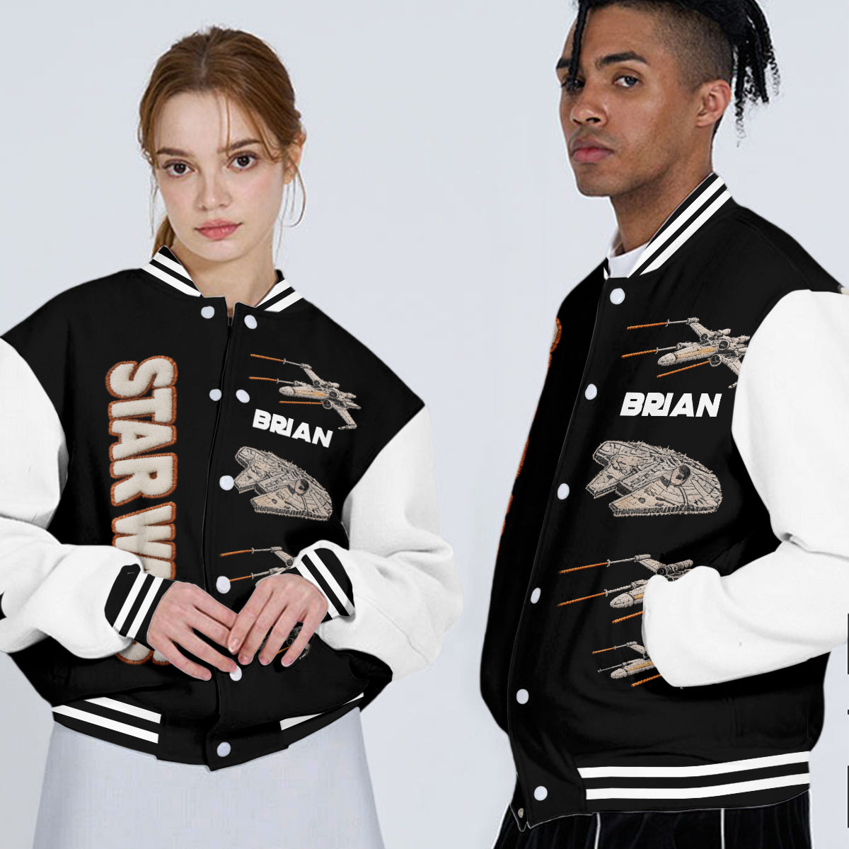 Pew Pew Pew - Personalized The Force Varsity Jacket