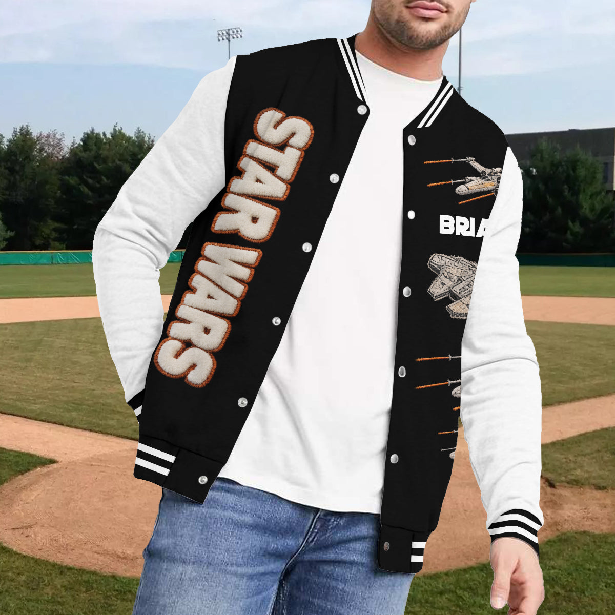 Pew Pew Pew - Personalized The Force Varsity Jacket