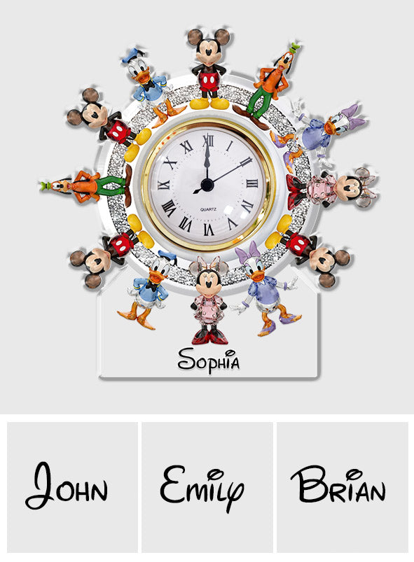 Mouse Club House - Personalized Mouse Acrylic Clock Plaque