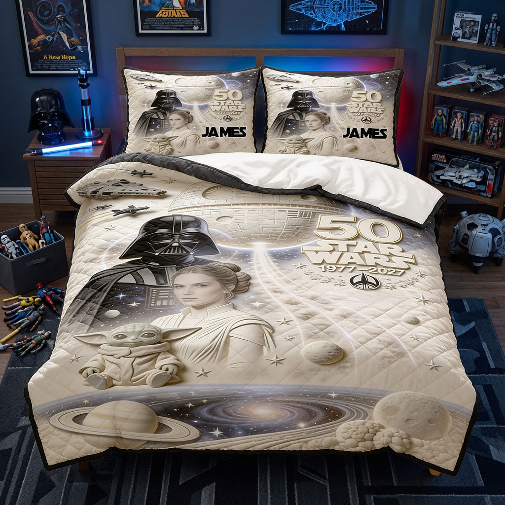 Dark Side 50th Anniversary - Personalized The Force Quilt Set