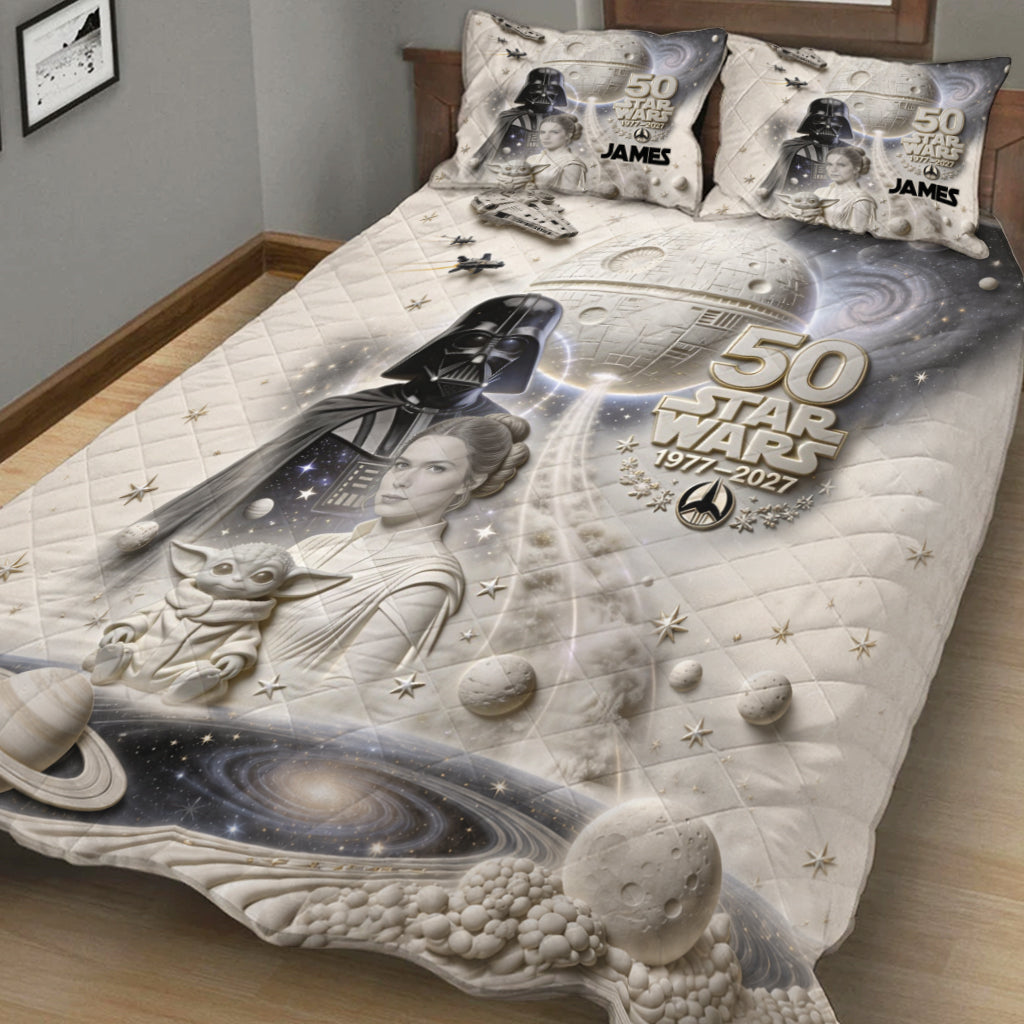 Dark Side 50th Anniversary - Personalized The Force Quilt Set