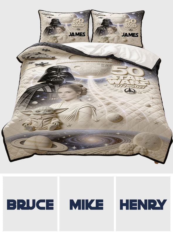 Dark Side 50th Anniversary - Personalized The Force Quilt Set