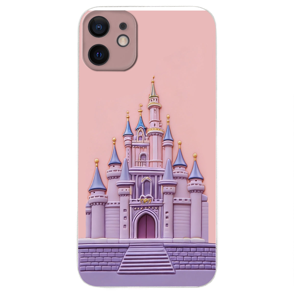 Magical Castle Friends Leather Phone Case & Charm Set - Personalized Mouse 3D Embossed Leather Phone Case
