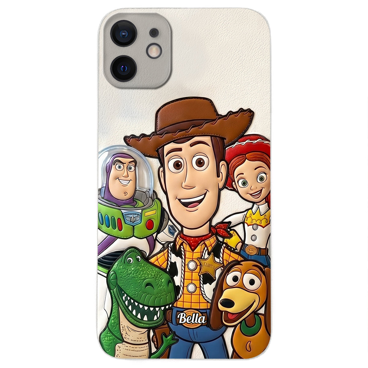 Galaxy And Western Buddy Toy - Personalized Movie For Kids 3D Embossed Leather Phone Case