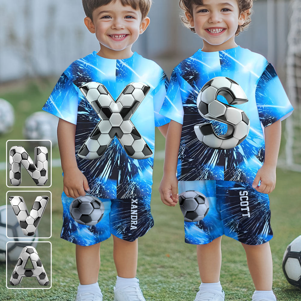 Cool Soccer Alphabet - Personalized Soccer Kid T-shirt & Shorts