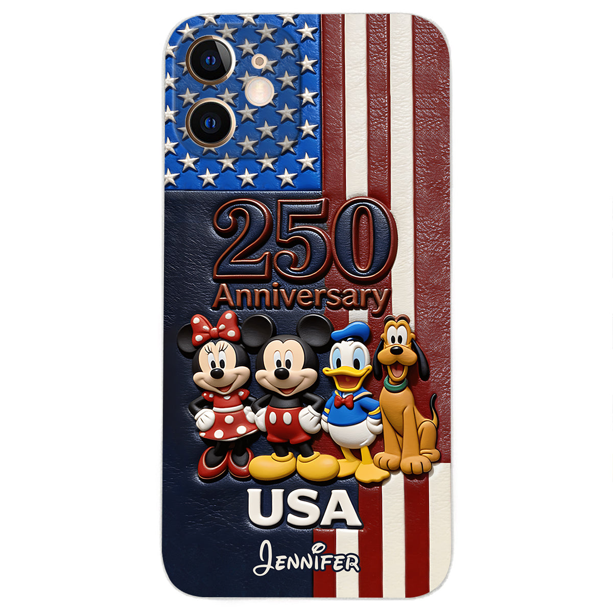 Friends 250 Anniversary - Personalized Mouse 3D Embossed Leather Phone Case
