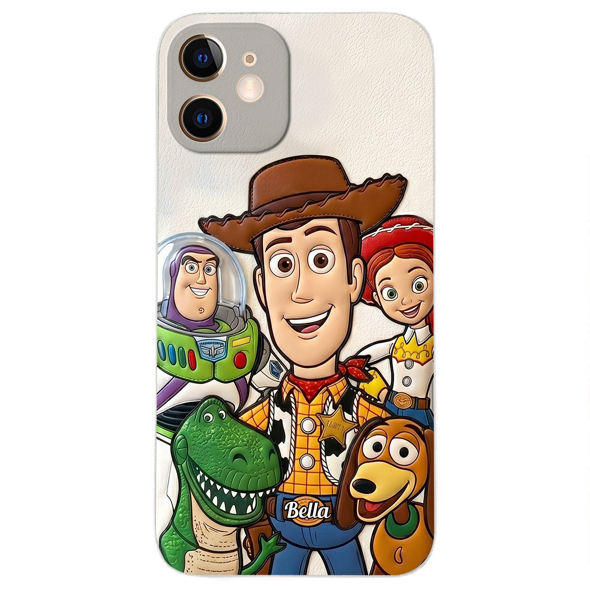 Galaxy And Western Buddy Toy - Personalized Movie For Kids 3D Embossed Leather Phone Case