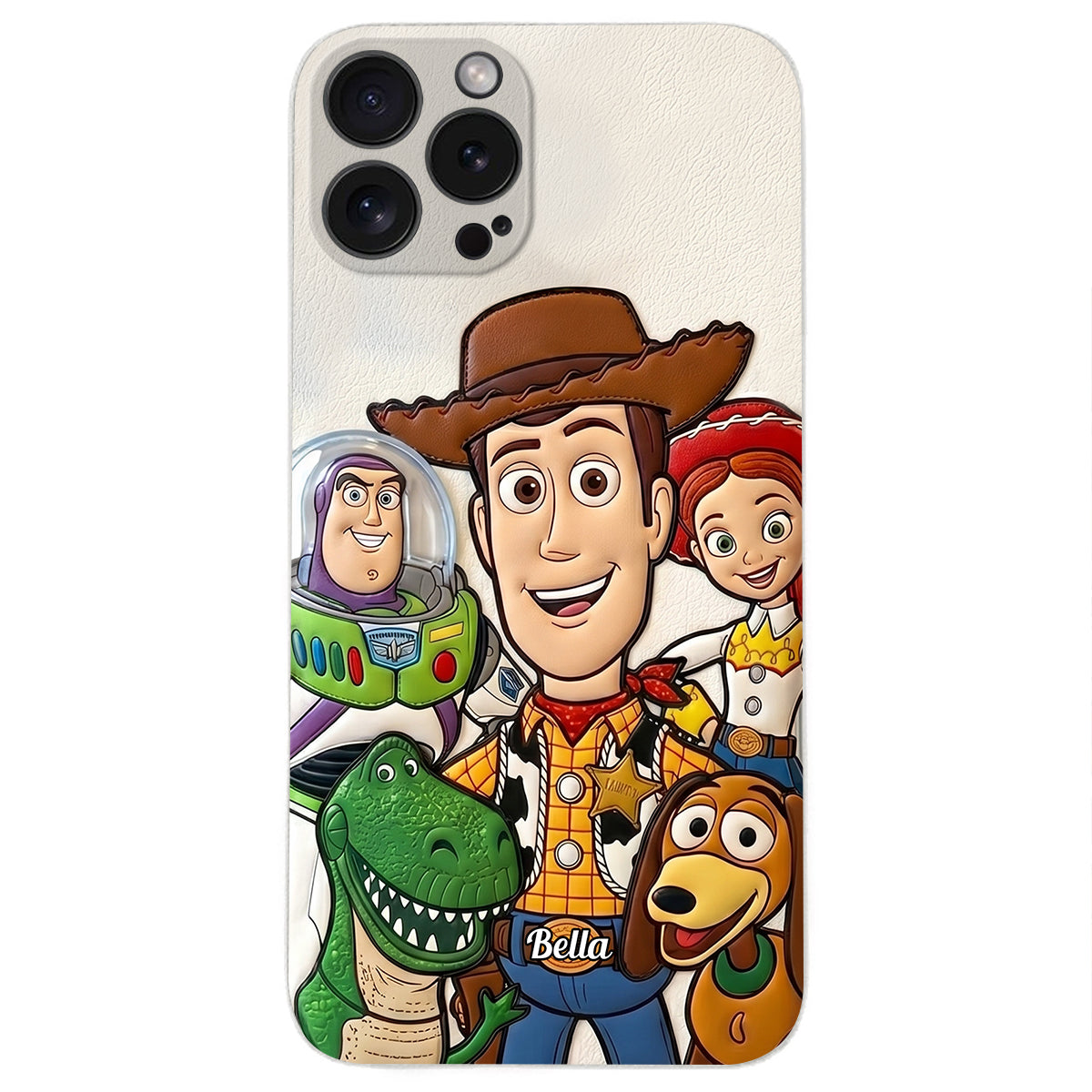 Galaxy And Western Buddy Toy - Personalized Movie For Kids 3D Embossed Leather Phone Case