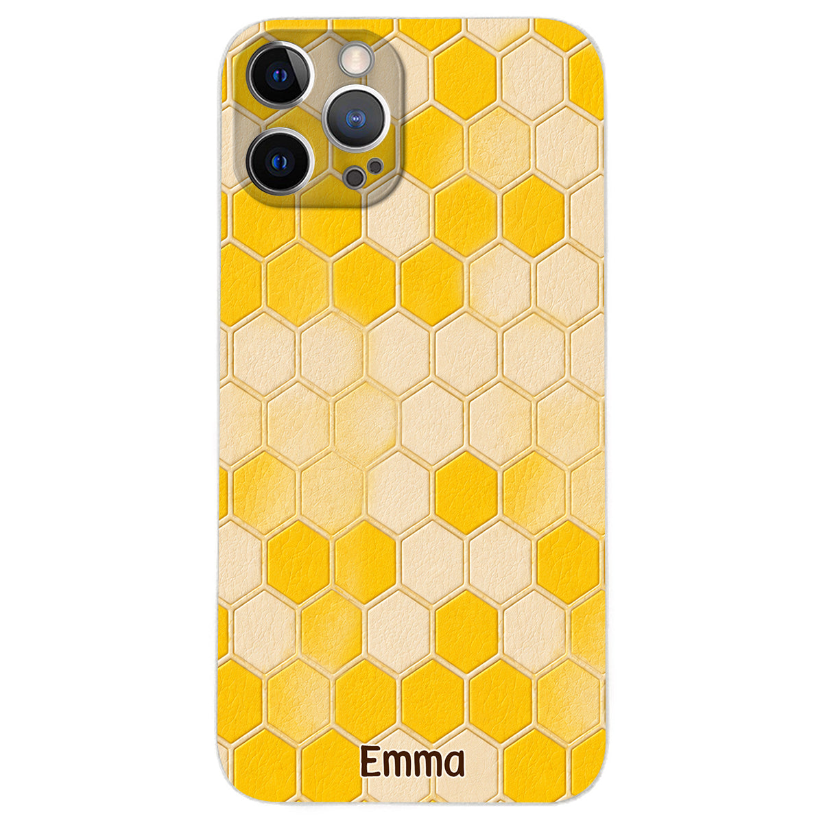 Winnie Friends Leather Case & Dangling Charm - Personalized Yellow Bear 3D Embossed Leather Phone Case
