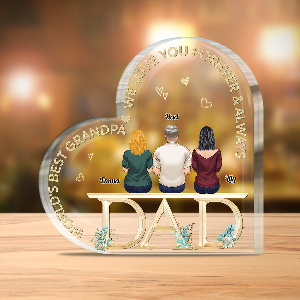 Dad We Love You - Personalized Father Custom Shaped Acrylic Plaque