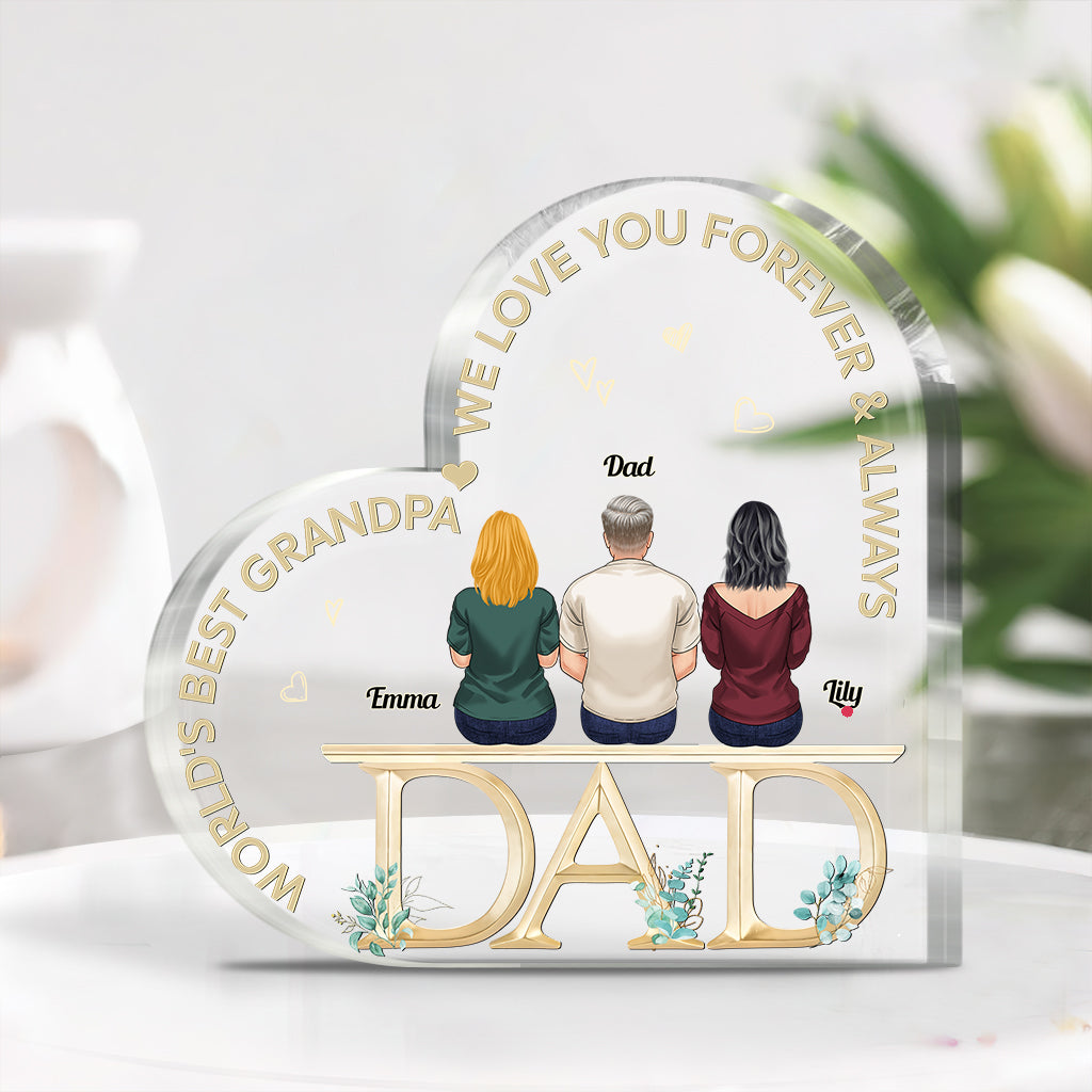 Dad We Love You - Personalized Father Custom Shaped Acrylic Plaque