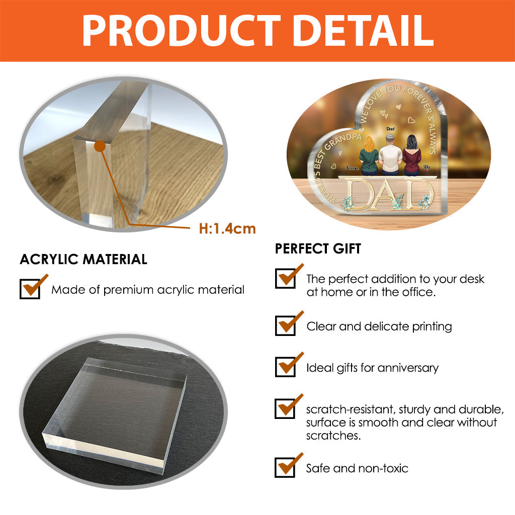 Dad We Love You - Personalized Father Custom Shaped Acrylic Plaque