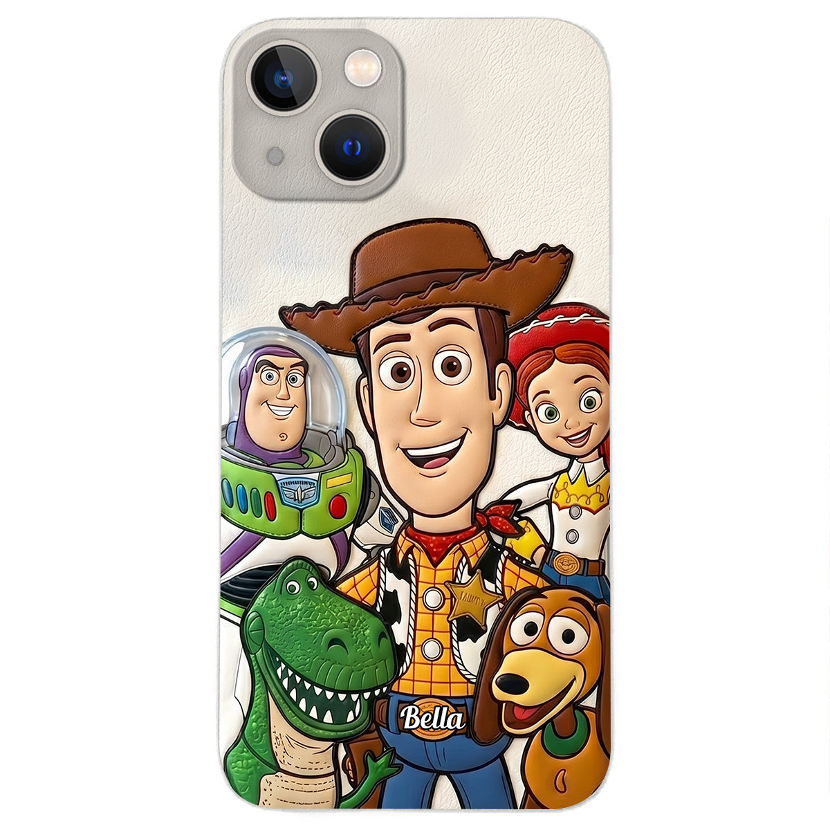 Galaxy And Western Buddy Toy - Personalized Movie For Kids 3D Embossed Leather Phone Case