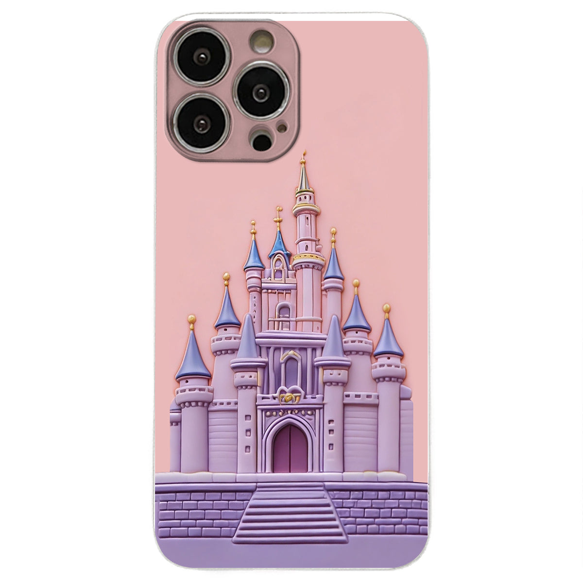 Magical Castle Friends Leather Phone Case & Charm Set - Personalized Mouse 3D Embossed Leather Phone Case
