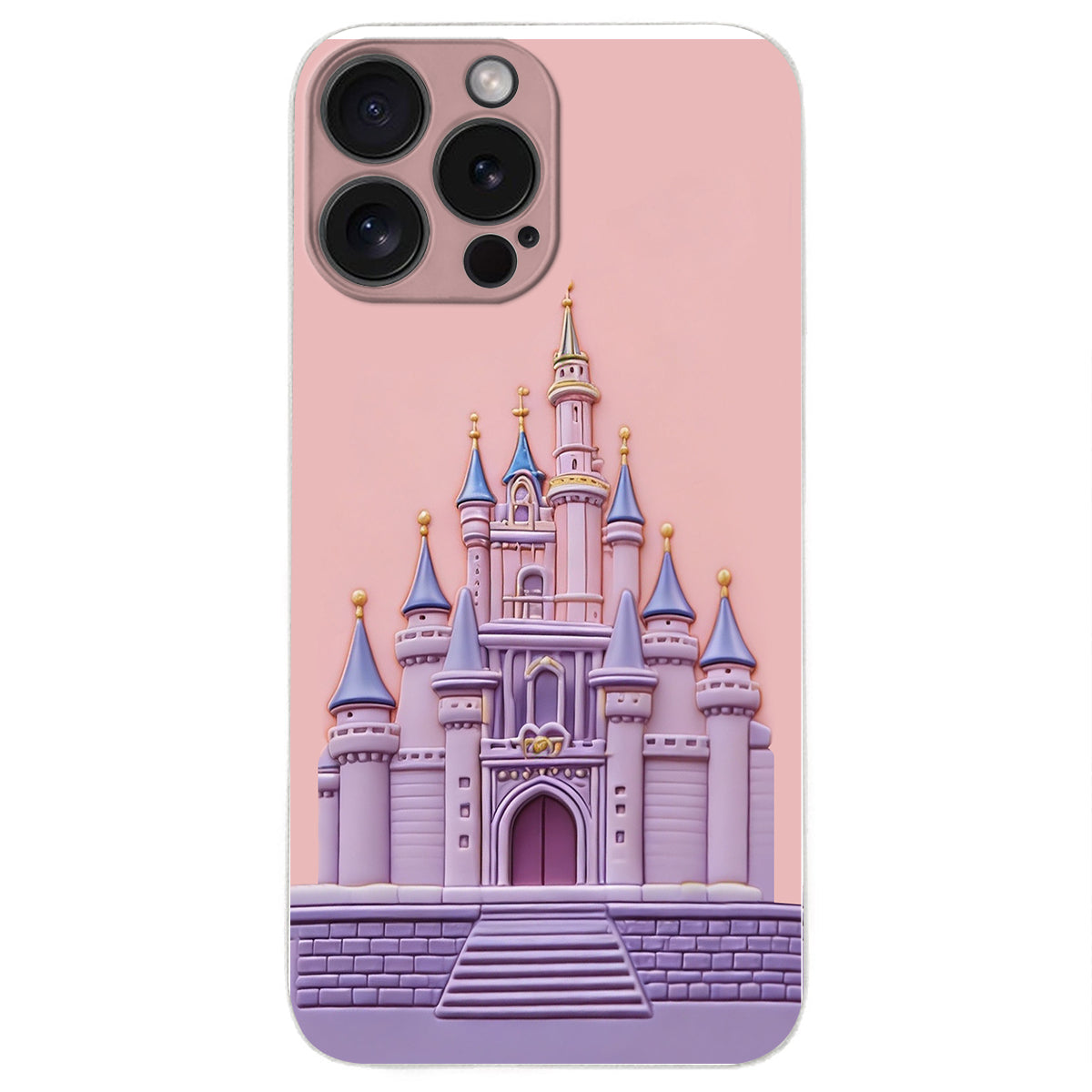 Magical Castle Friends Leather Phone Case & Charm Set - Personalized Mouse 3D Embossed Leather Phone Case