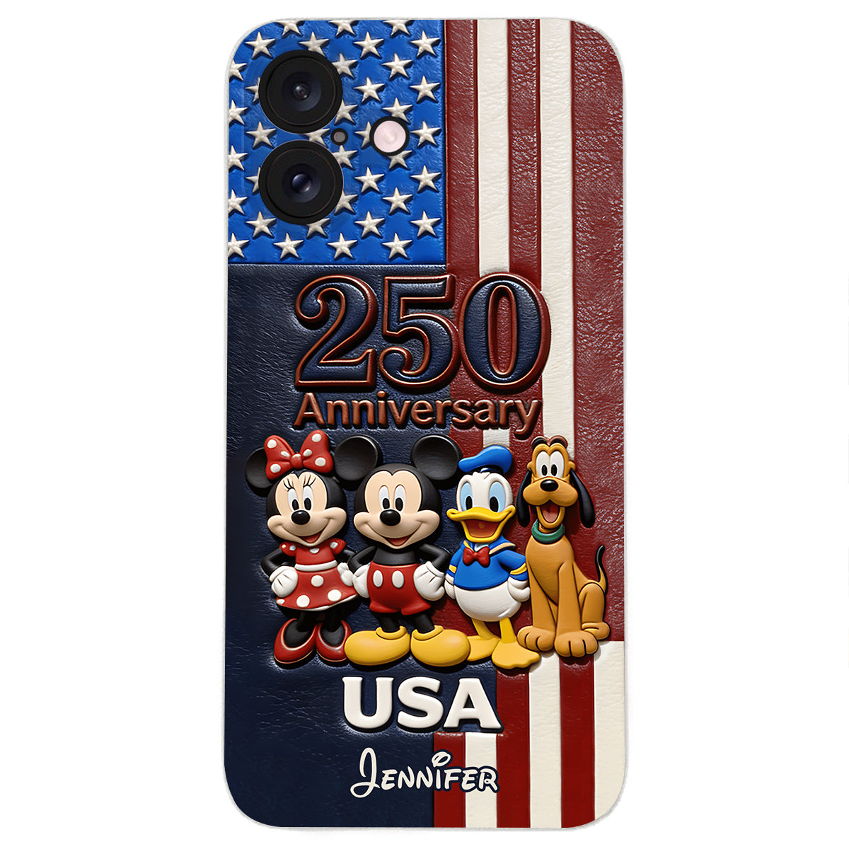 Friends 250 Anniversary - Personalized Mouse 3D Embossed Leather Phone Case