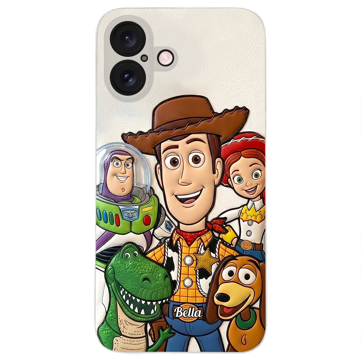 Galaxy And Western Buddy Toy - Personalized Movie For Kids 3D Embossed Leather Phone Case