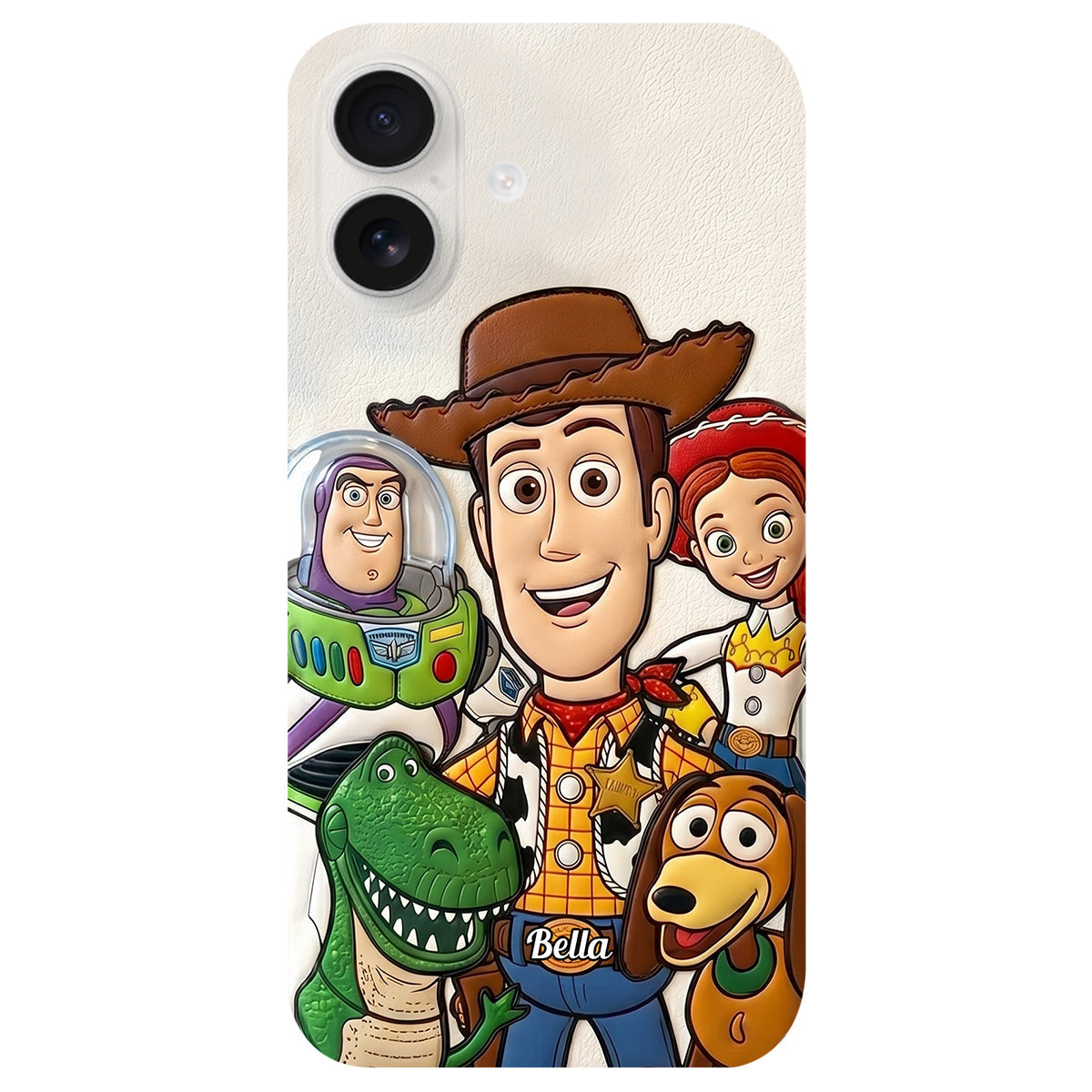 Galaxy And Western Buddy Toy - Personalized Movie For Kids 3D Embossed Leather Phone Case