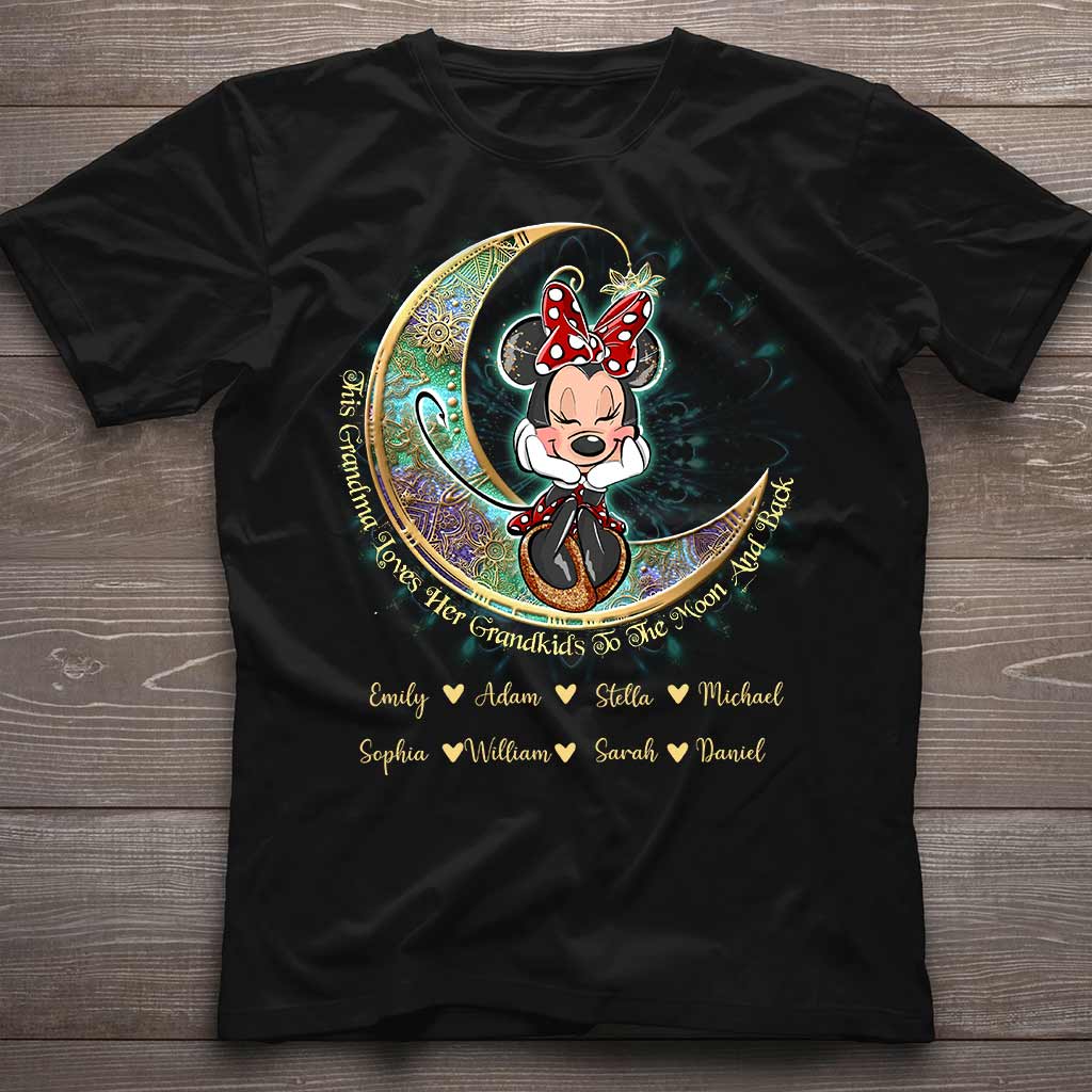 This Grandma Loves Her Grandkids To The Moon And Back - Personalized Mouse T-shirt and Hoodie