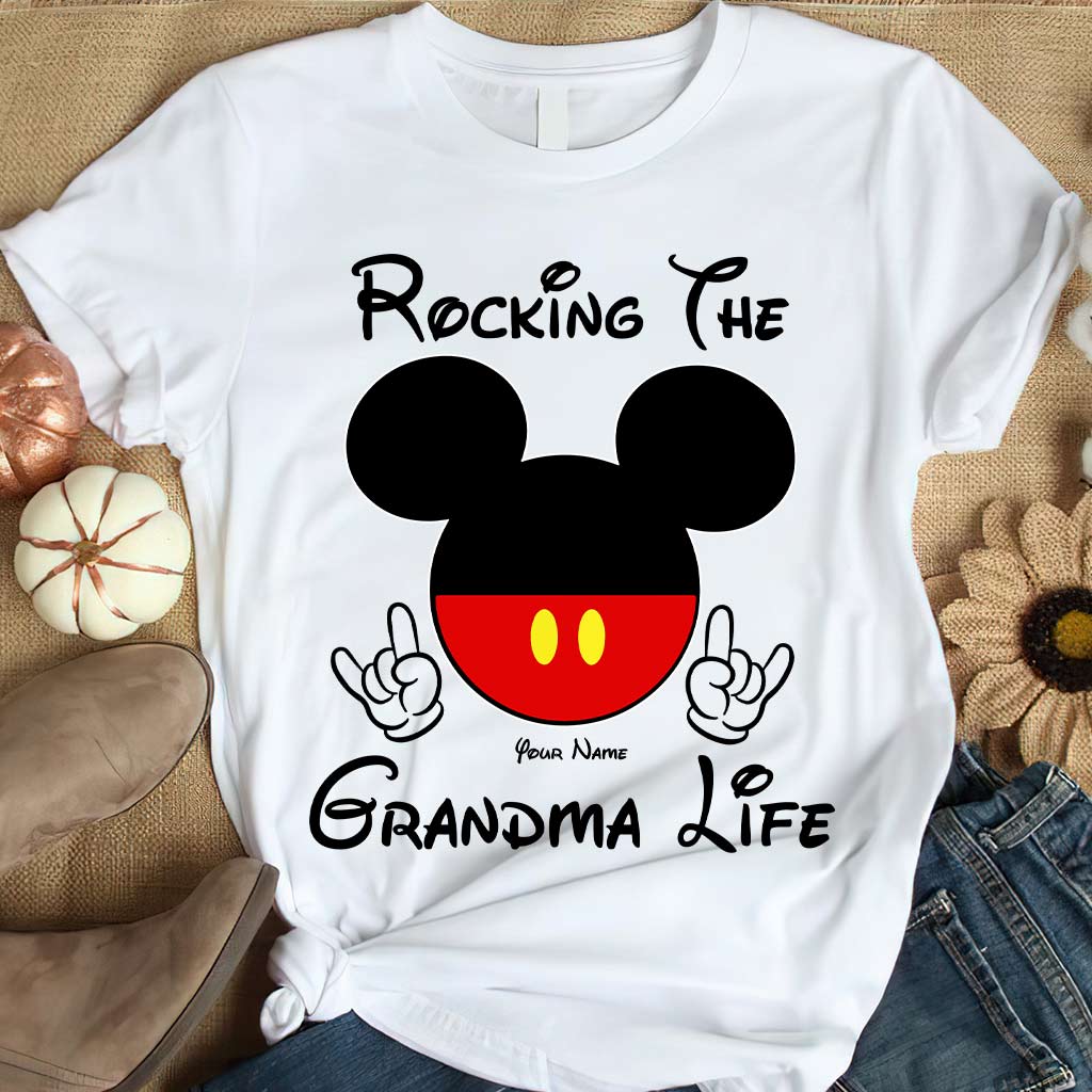 Rocking The Grandma Life - Personalized Mother's Day Mouse T-shirt and Hoodie