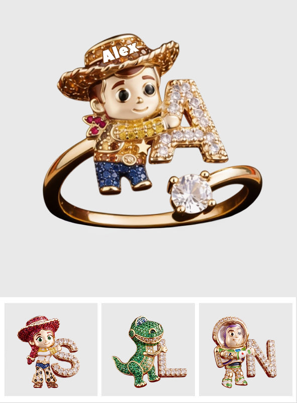 Toy Letter - Personalized Movie For Kids Adjustable Shaped Ring