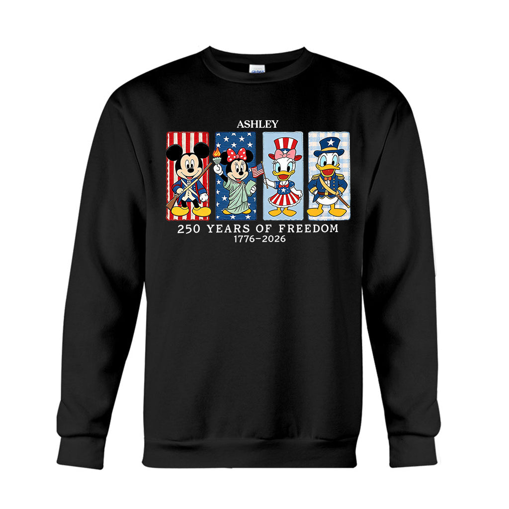 Mouse & Friends 250 Years Of Freedom 1776 - 2026 - Personalized Mouse T-shirt And Hoodie
