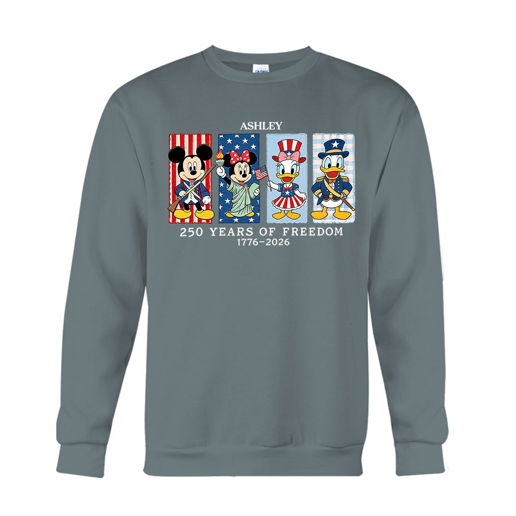 Mouse & Friends 250 Years Of Freedom 1776 - 2026 - Personalized Mouse T-shirt And Hoodie