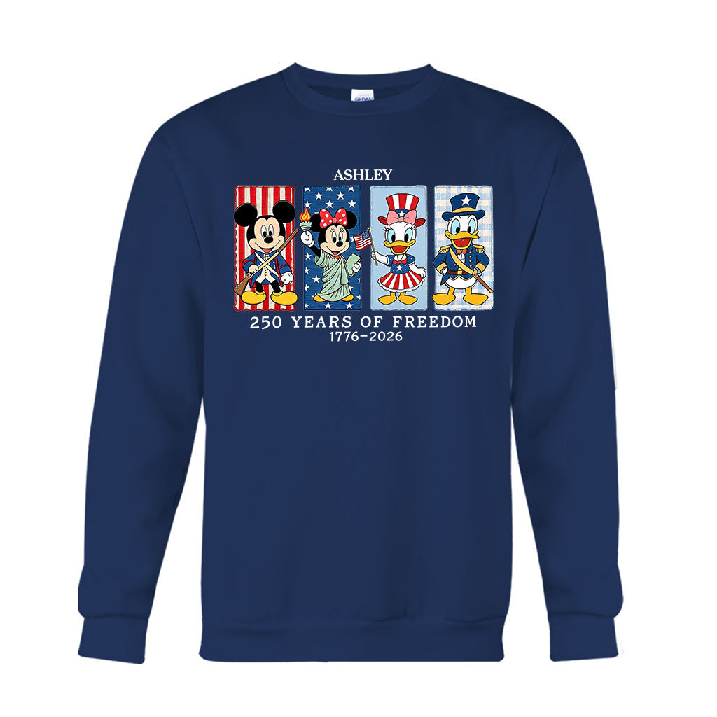 Mouse & Friends 250 Years Of Freedom 1776 - 2026 - Personalized Mouse T-shirt And Hoodie