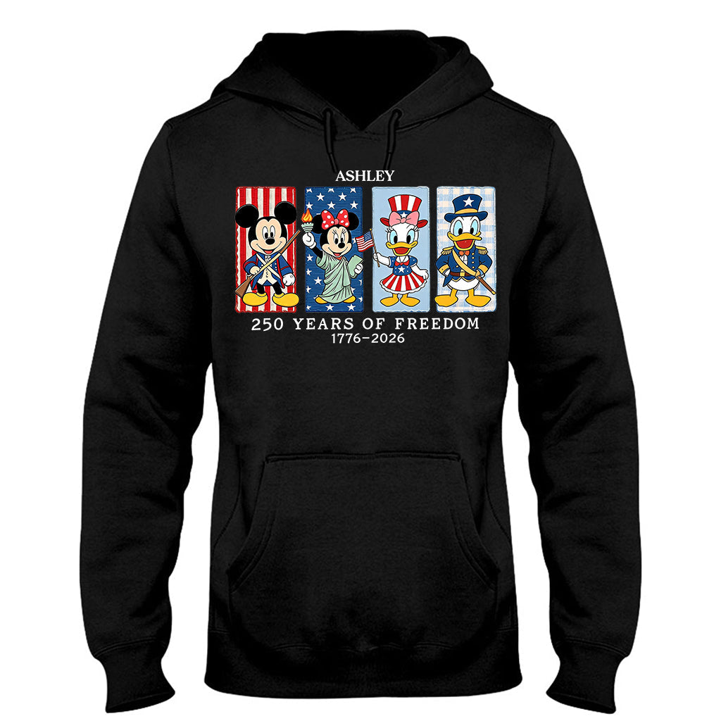 Mouse & Friends 250 Years Of Freedom 1776 - 2026 - Personalized Mouse T-shirt And Hoodie