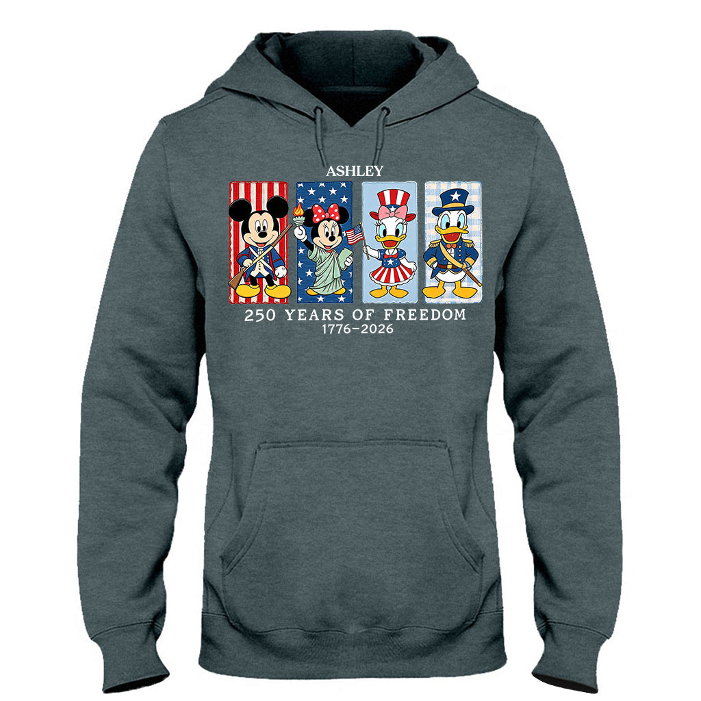 Mouse & Friends 250 Years Of Freedom 1776 - 2026 - Personalized Mouse T-shirt And Hoodie