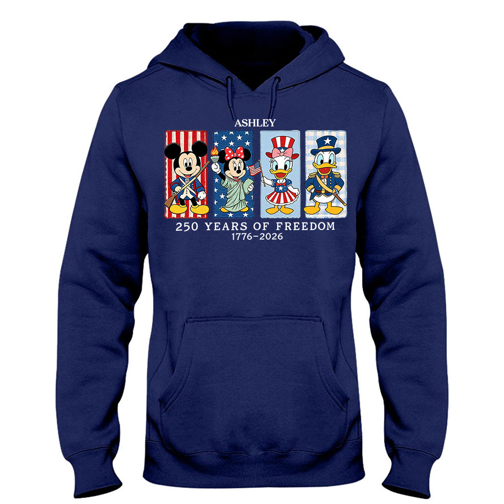 Mouse & Friends 250 Years Of Freedom 1776 - 2026 - Personalized Mouse T-shirt And Hoodie