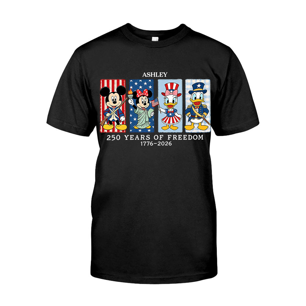 Mouse & Friends 250 Years Of Freedom 1776 - 2026 - Personalized Mouse T-shirt And Hoodie