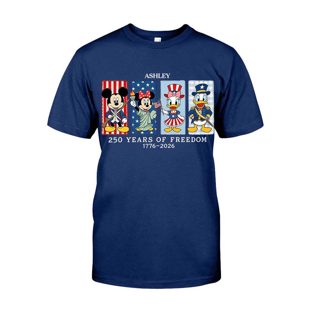 Mouse & Friends 250 Years Of Freedom 1776 - 2026 - Personalized Mouse T-shirt And Hoodie