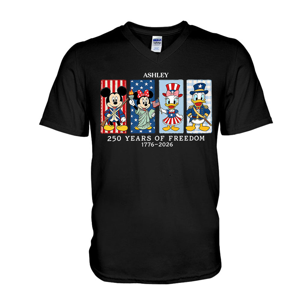 Mouse & Friends 250 Years Of Freedom 1776 - 2026 - Personalized Mouse T-shirt And Hoodie