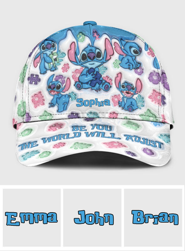 Be You The World Will Adjust - Personalized Autism Awareness Classic Cap