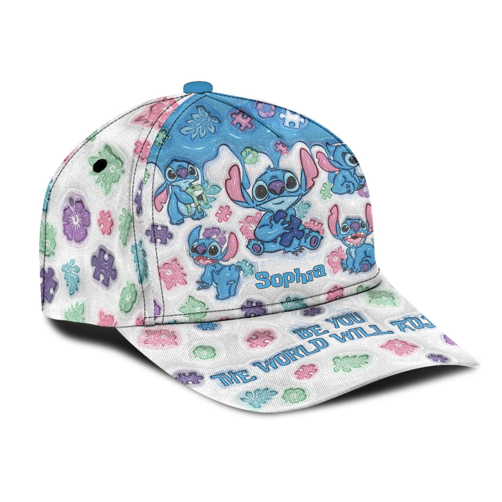 Be You The World Will Adjust - Personalized Autism Awareness Classic Cap