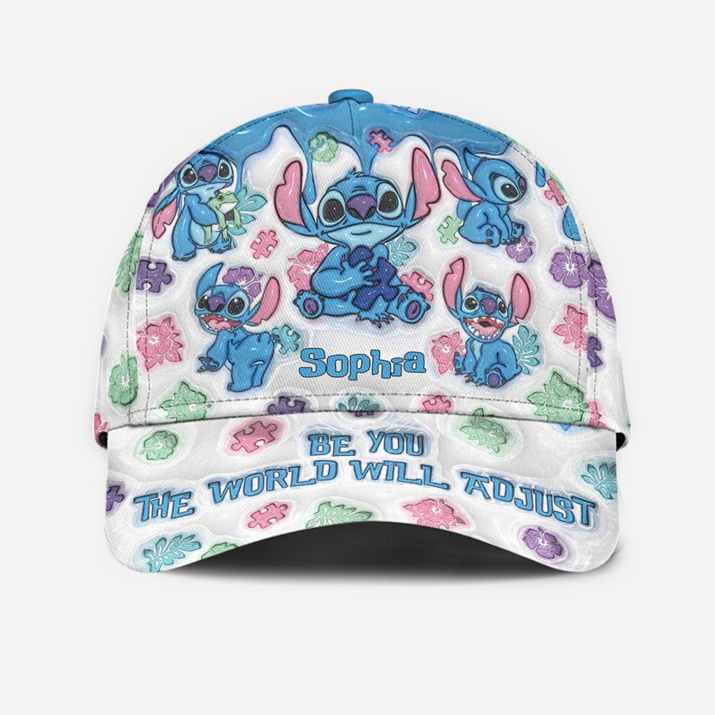 Be You The World Will Adjust - Personalized Autism Awareness Classic Cap