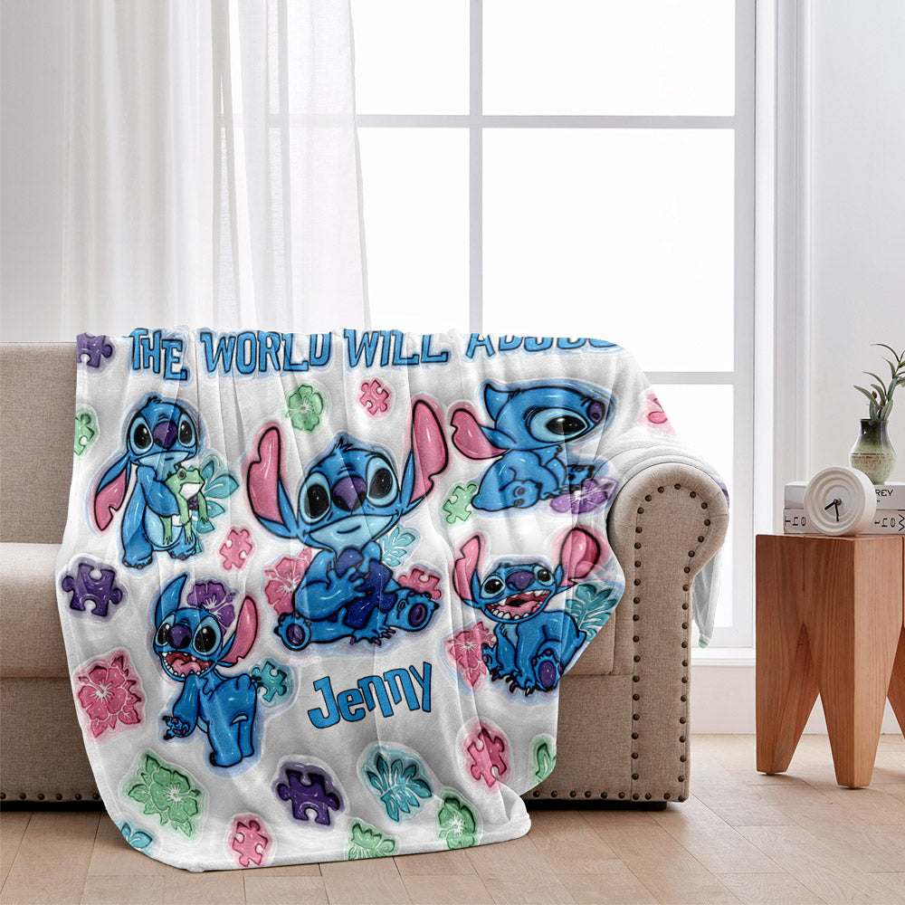 Be You The World Will Adjust - Personalized Autism Awareness Blanket