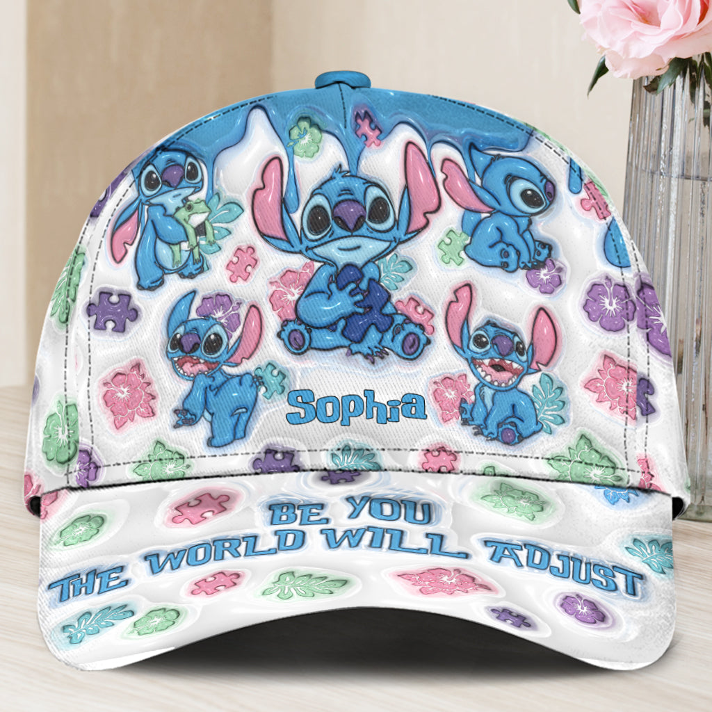 Be You The World Will Adjust - Personalized Autism Awareness Classic Cap