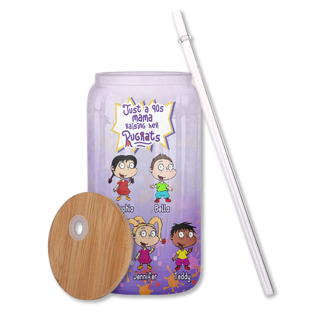 Just A Mama Raise Rugrats - Personalized 90's Cartoon Can Glass